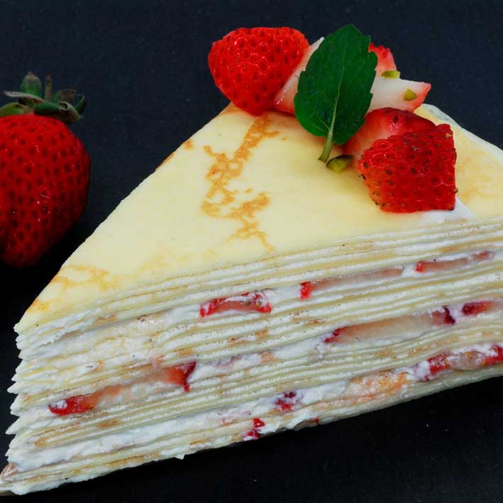 單片草莓千層蛋糕