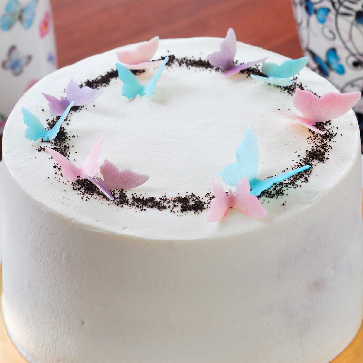 六吋 蝶舞伯爵奶茶蛋糕.