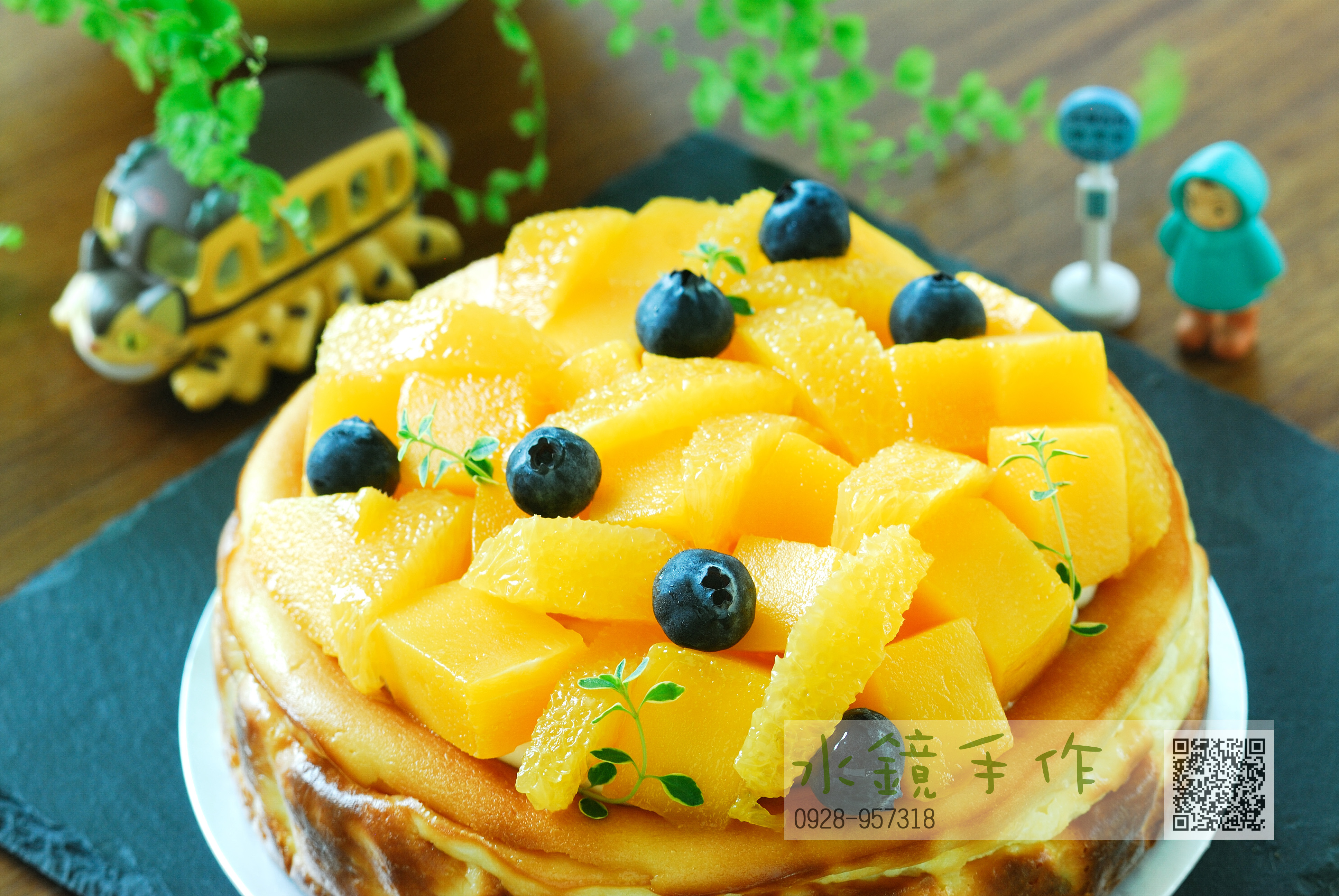 六吋夏日芒果香吉士巴斯克蛋糕.