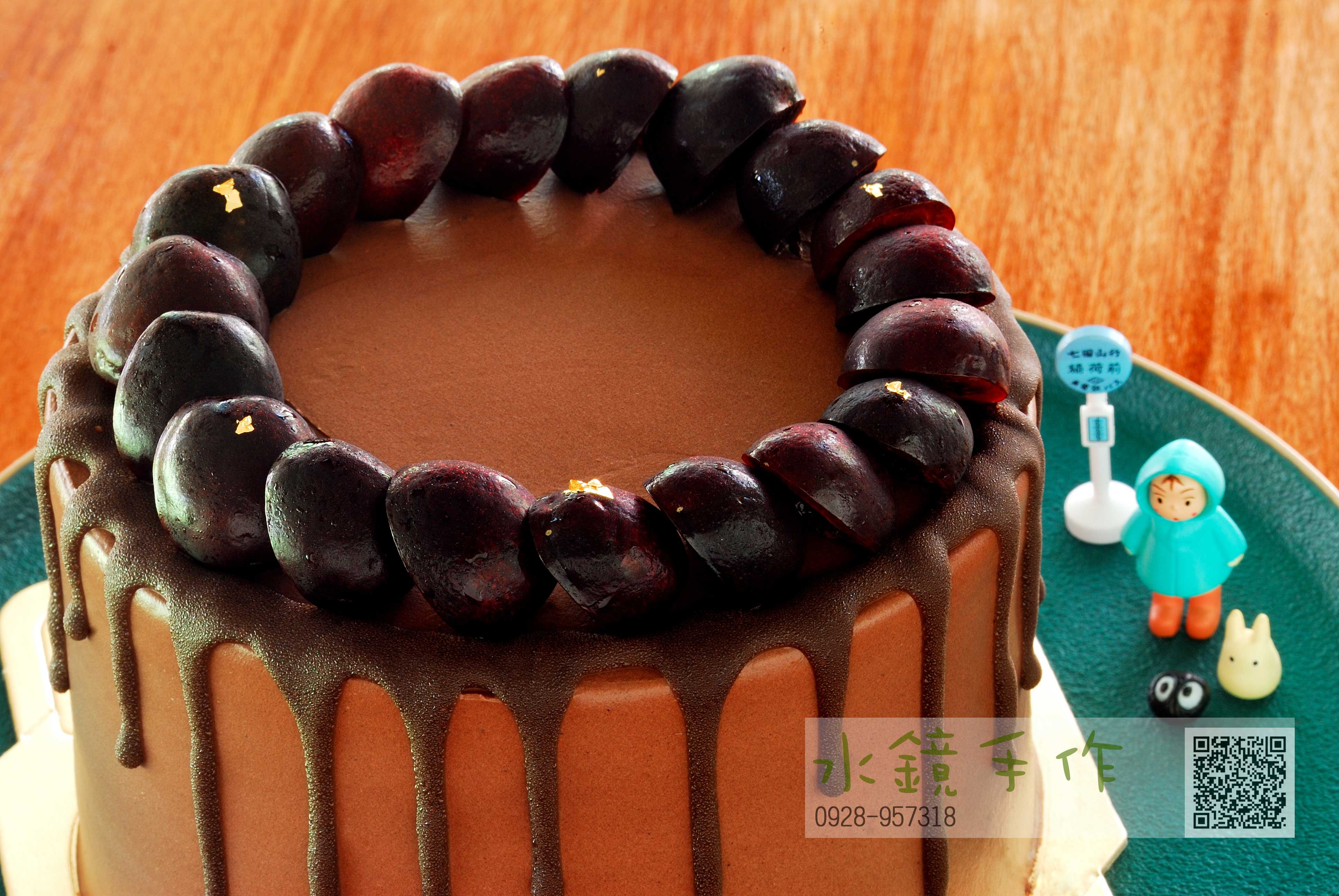 六吋法芙娜巧克力櫻桃蛋糕