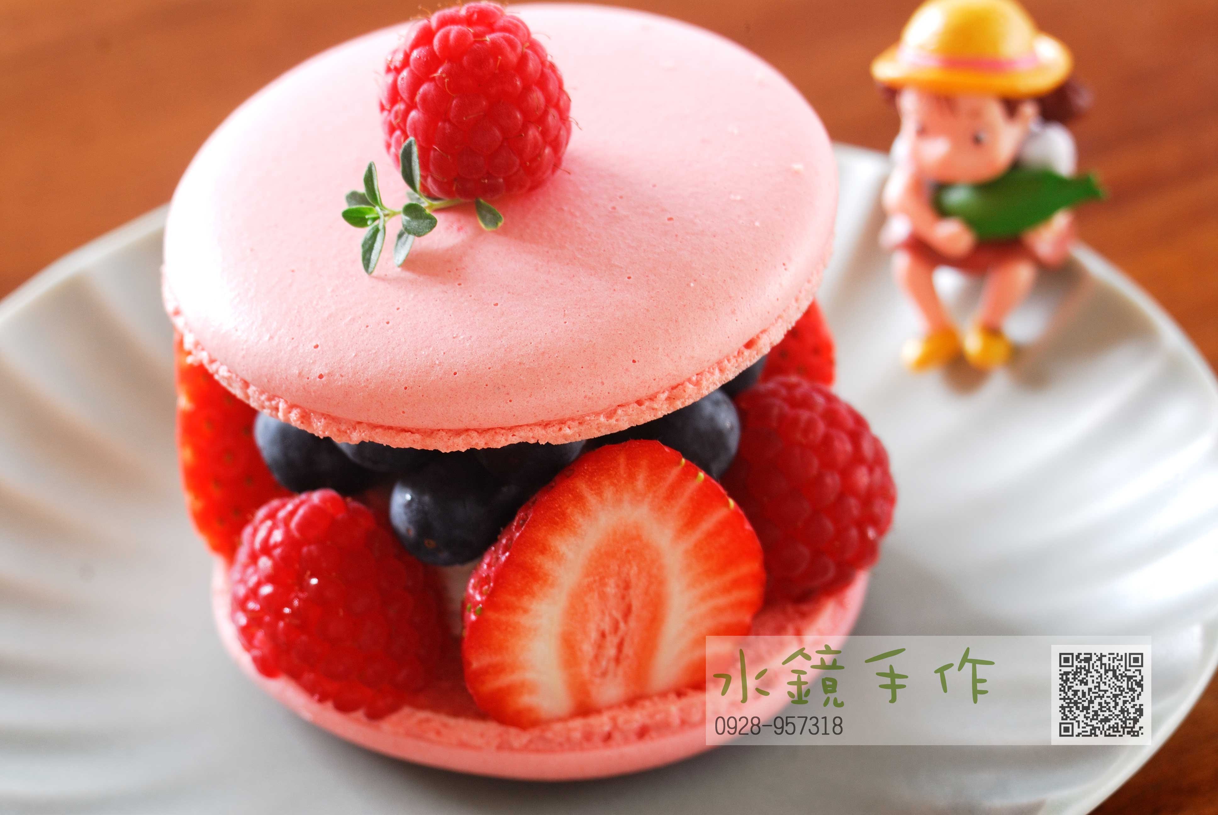 玫瑰覆盆子馬卡龍