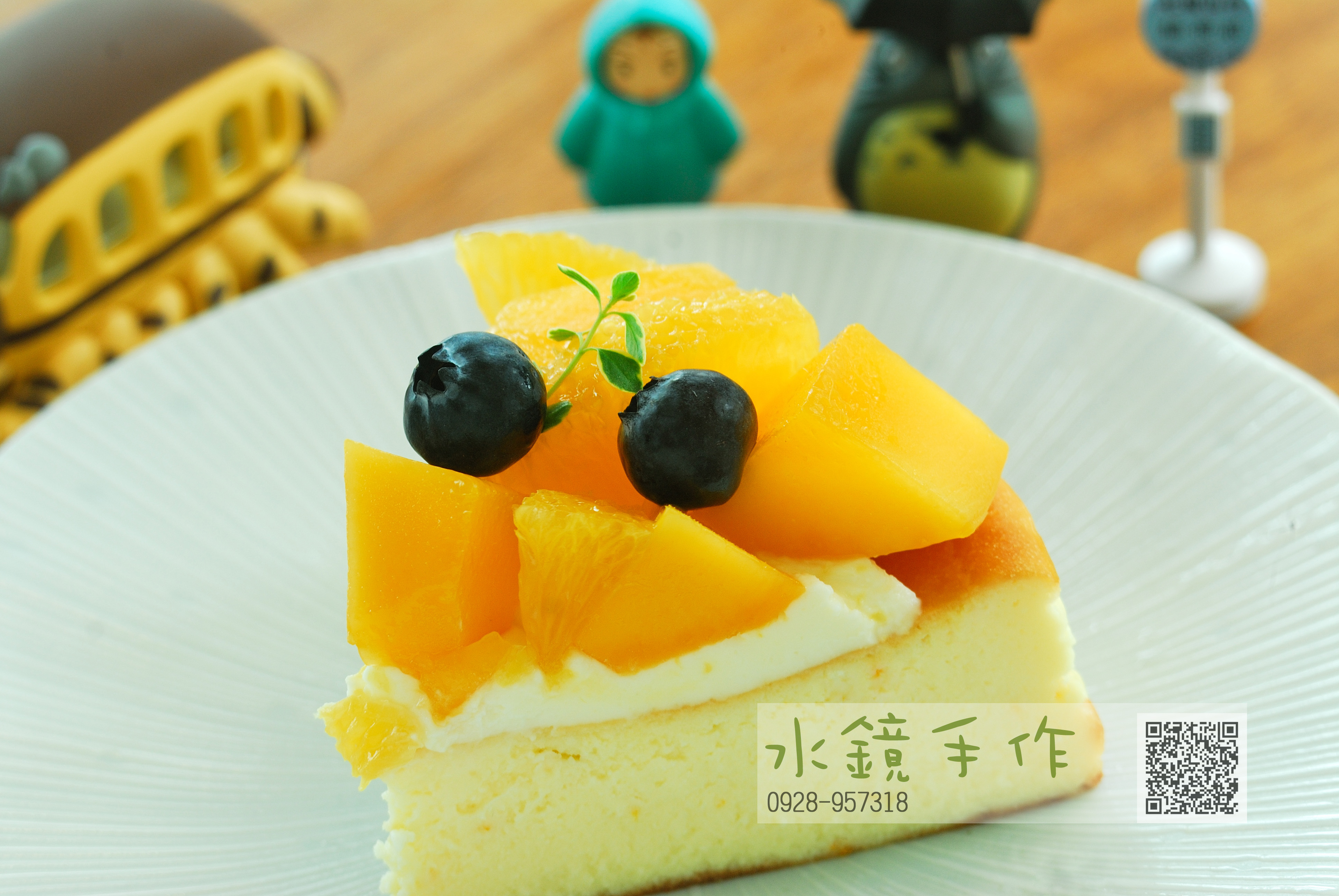 切片夏日芒果香吉士巴斯克蛋糕