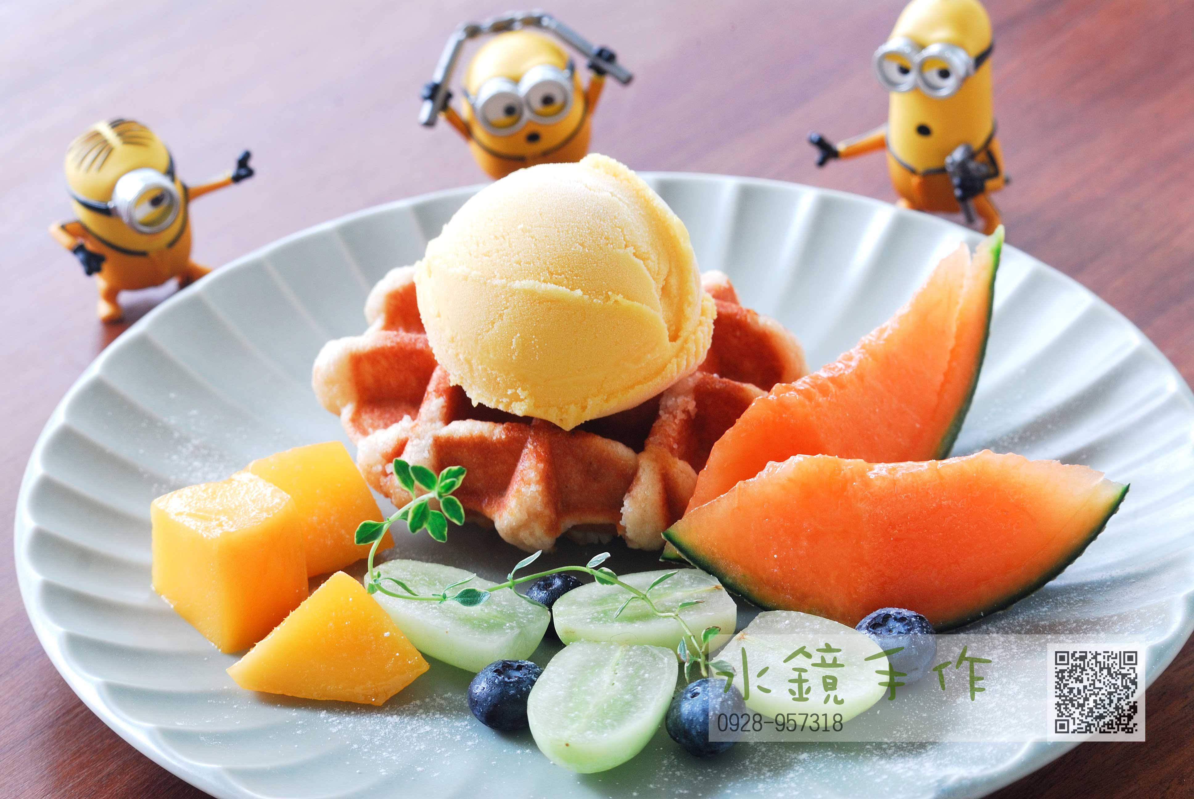 鮮果冰淇淋珍珠糖鬆餅