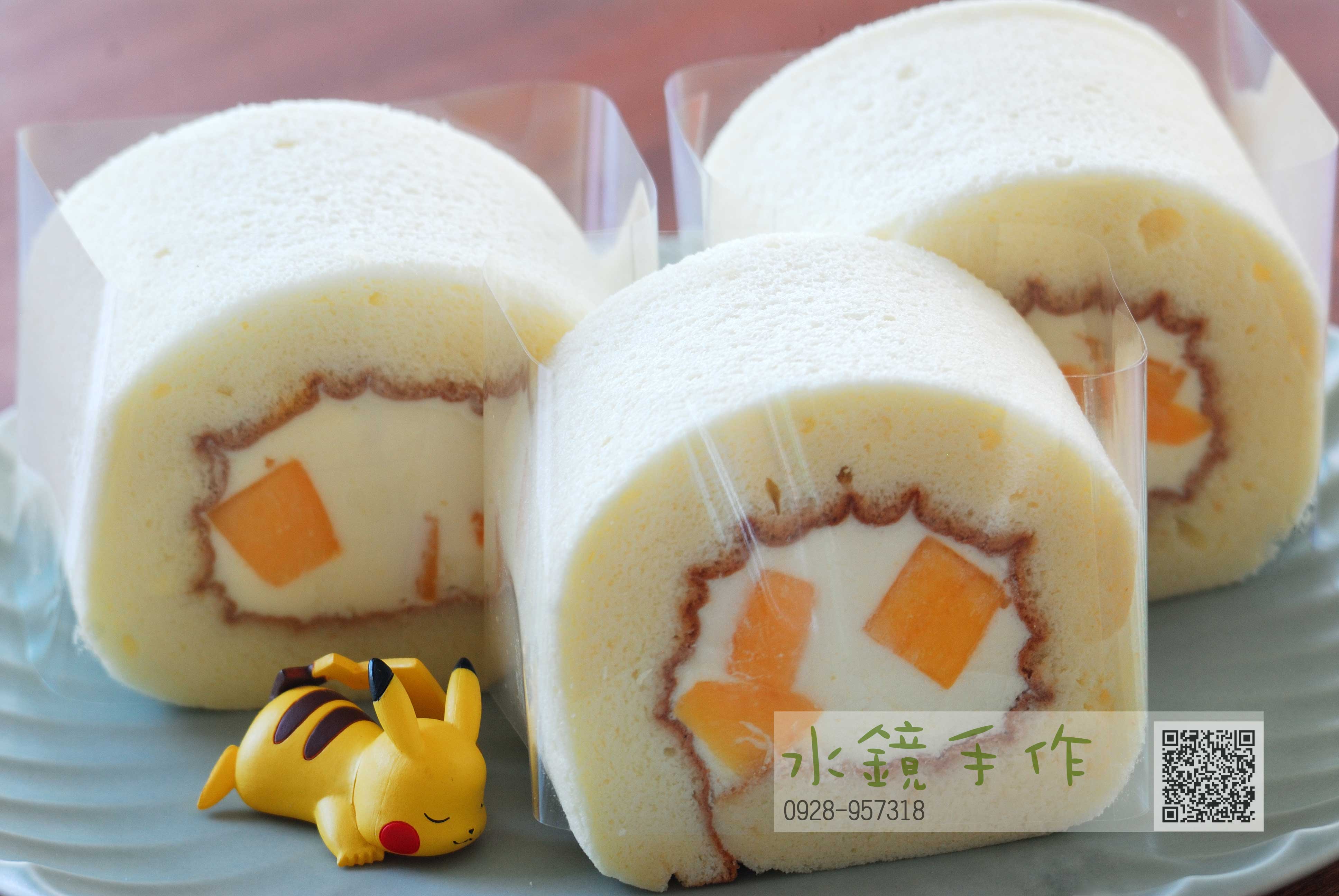 切片原味芒果蛋糕卷.