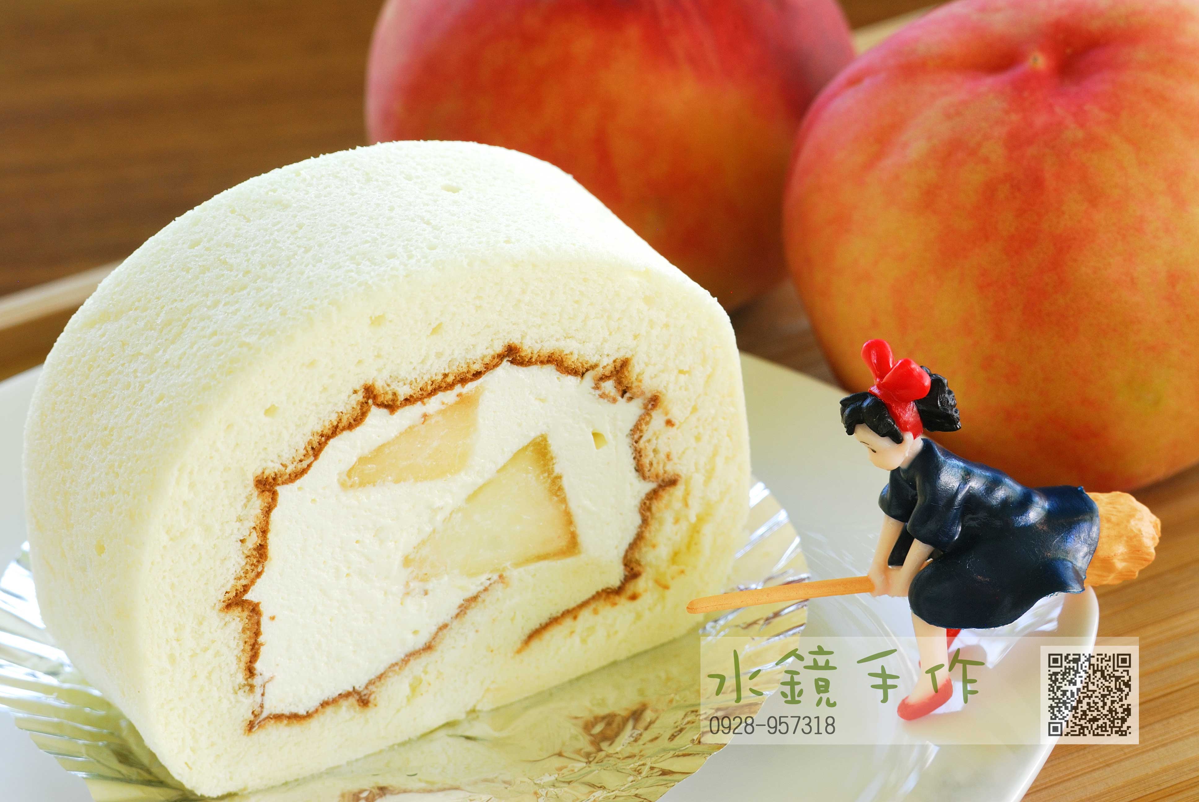 切片水蜜桃蛋糕卷