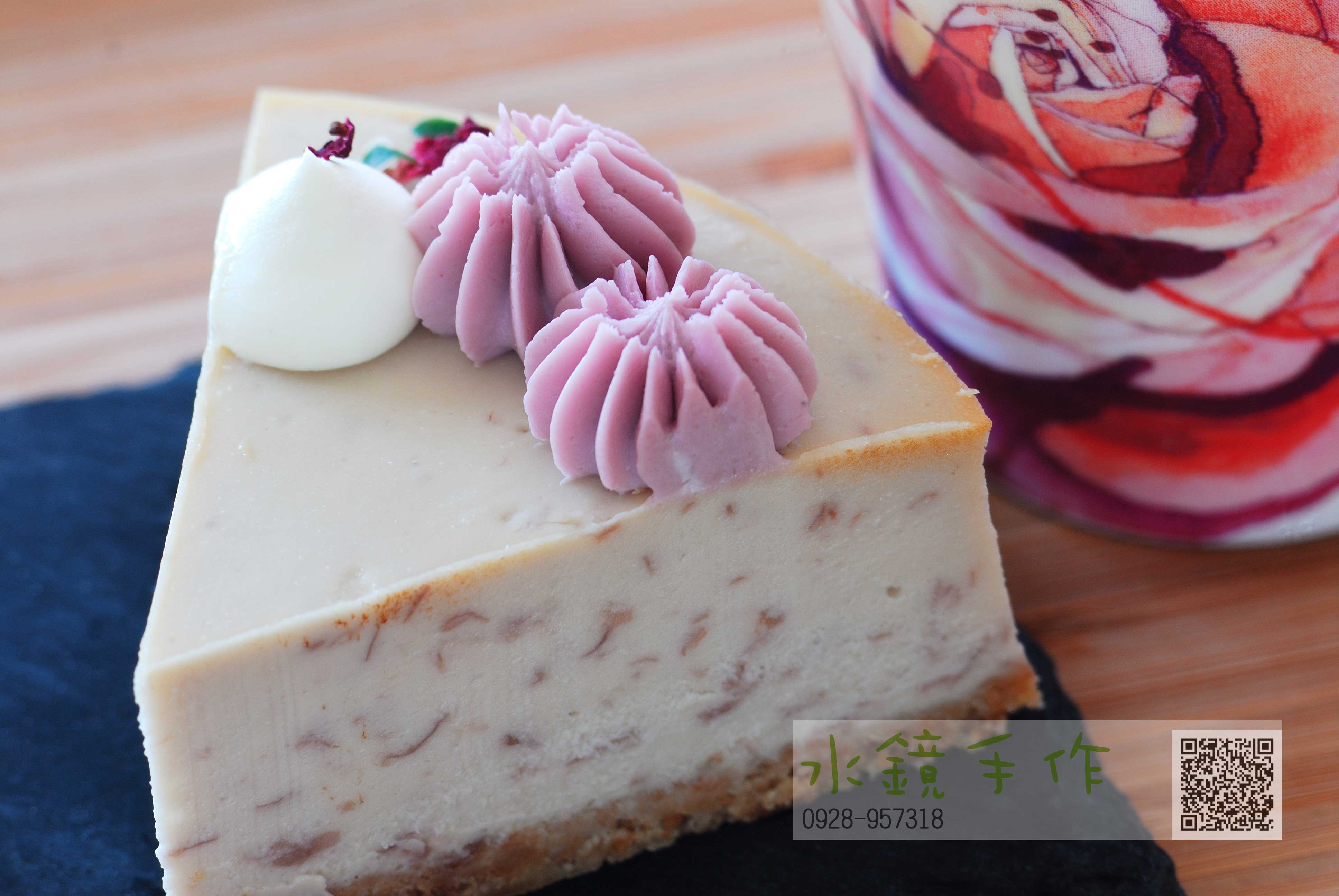 切片玫瑰花重乳酪.