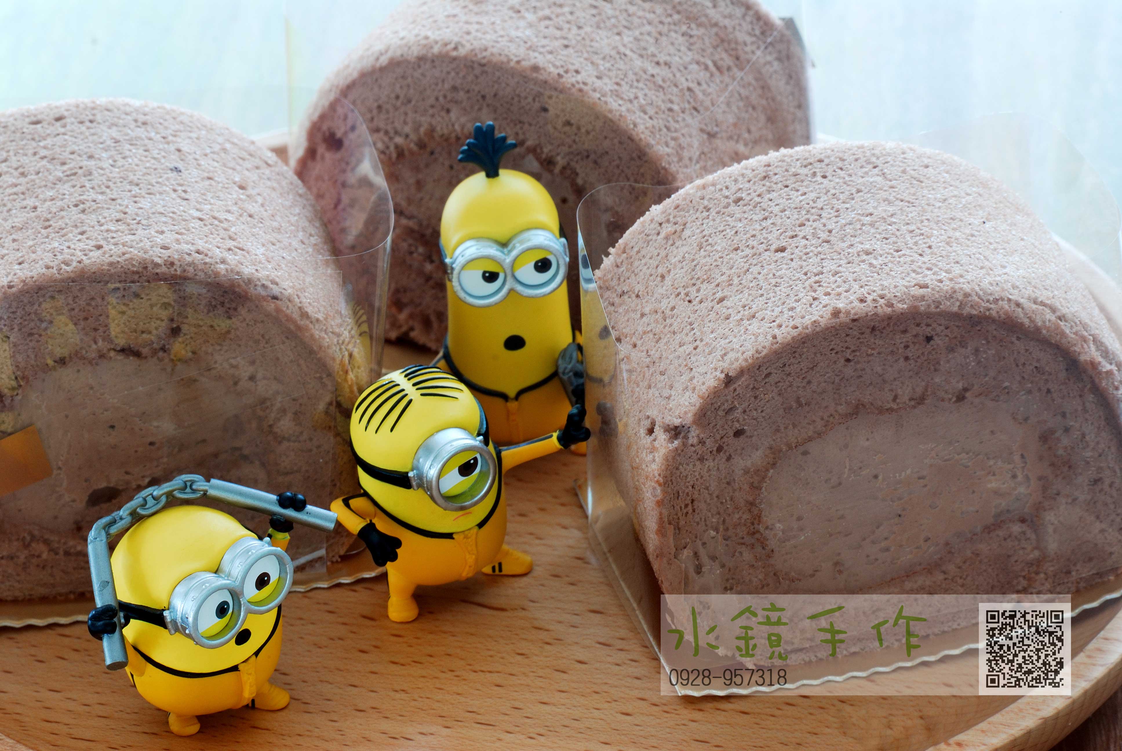 切片巧克力蛋糕卷