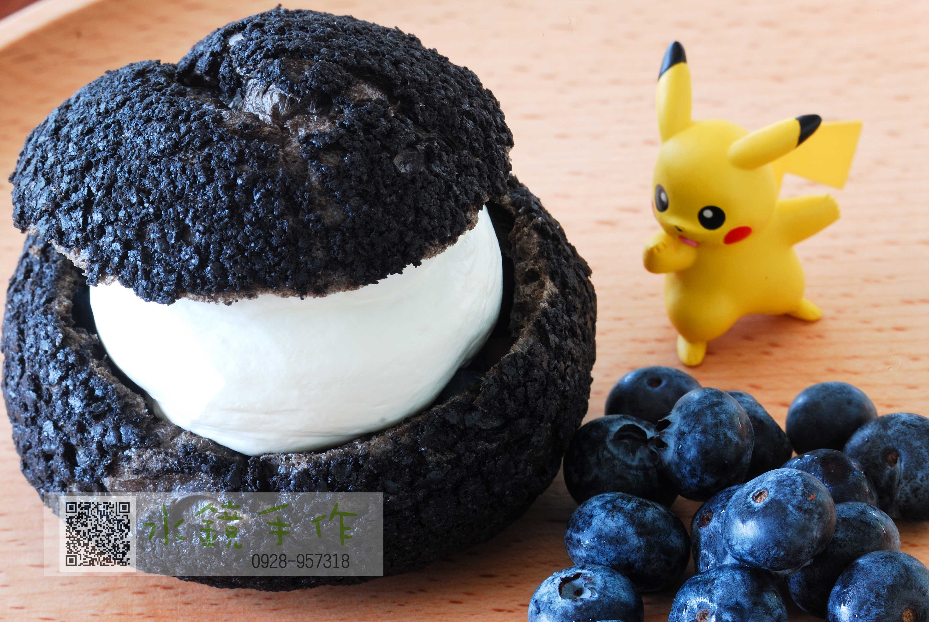 巧克力卡士達藍莓泡芙