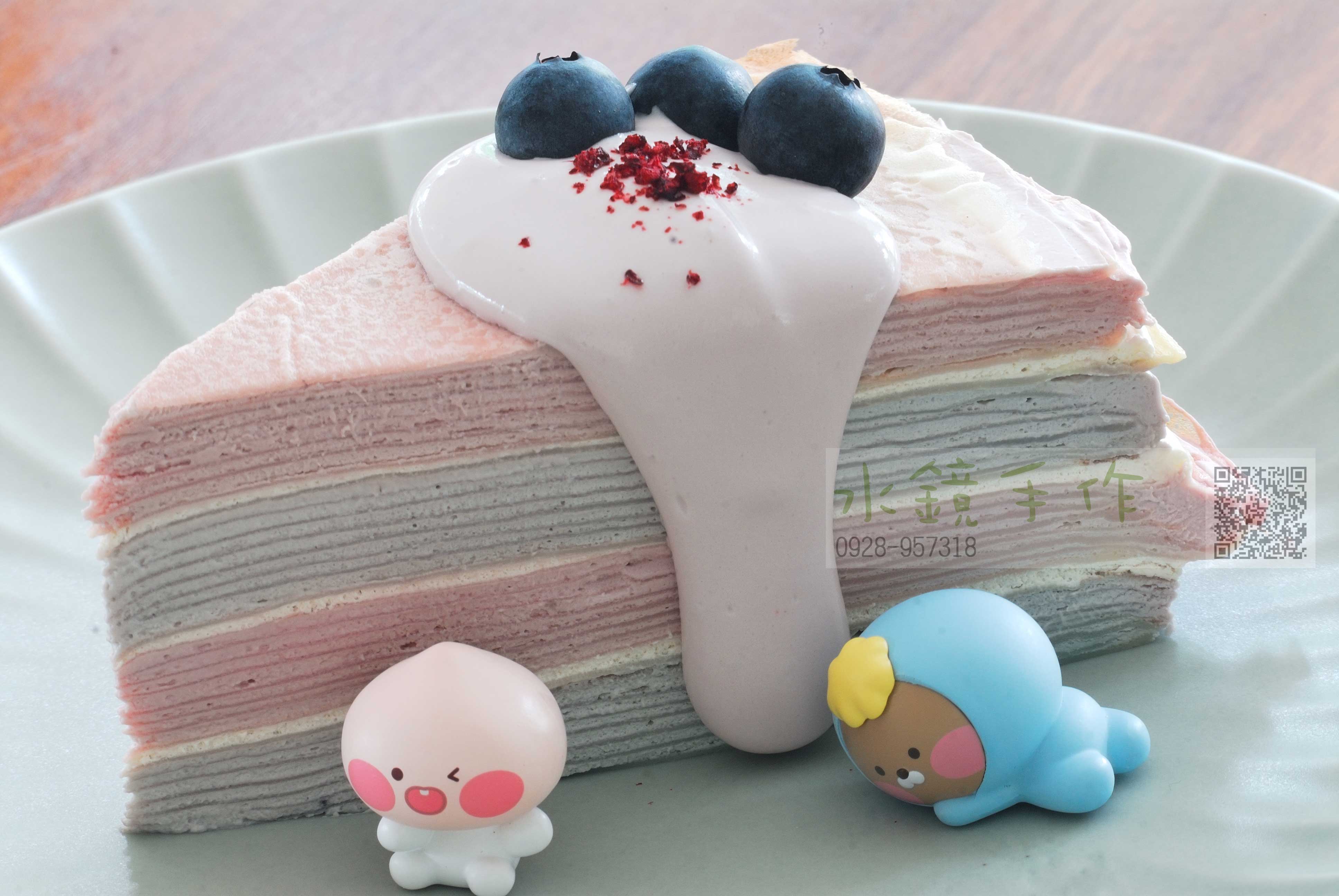 切片雙莓果千層蛋糕(藍莓覆盆莓)