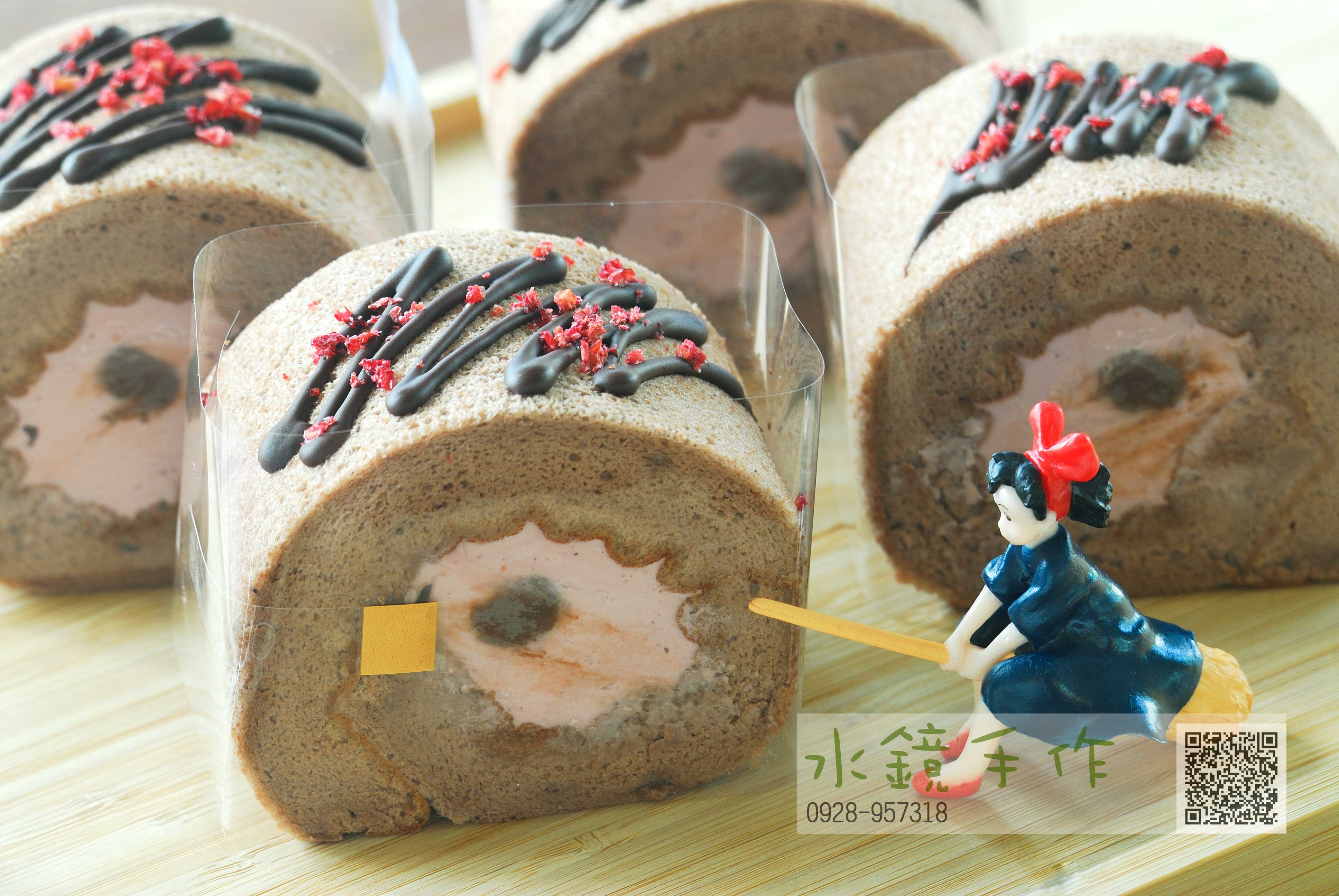 覆盆子巧克力蛋糕卷