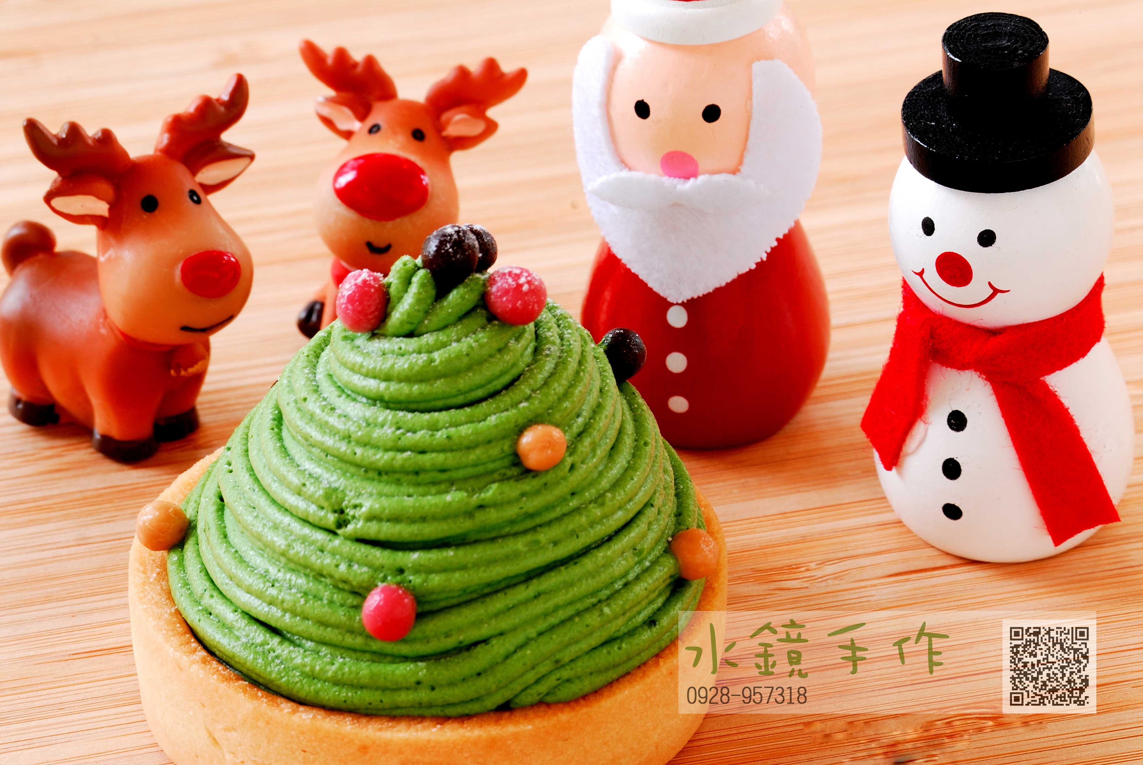 小山園抹茶紅豆聖誕樹塔.